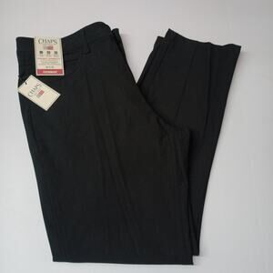 Chaps Men's Pants Straight Tapered Fit Size 38x32 Black